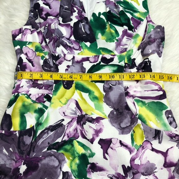 ❌SOLD❌Adrianna Papell Floral Sleeveless Sheath Dr - Picture 4 of 9